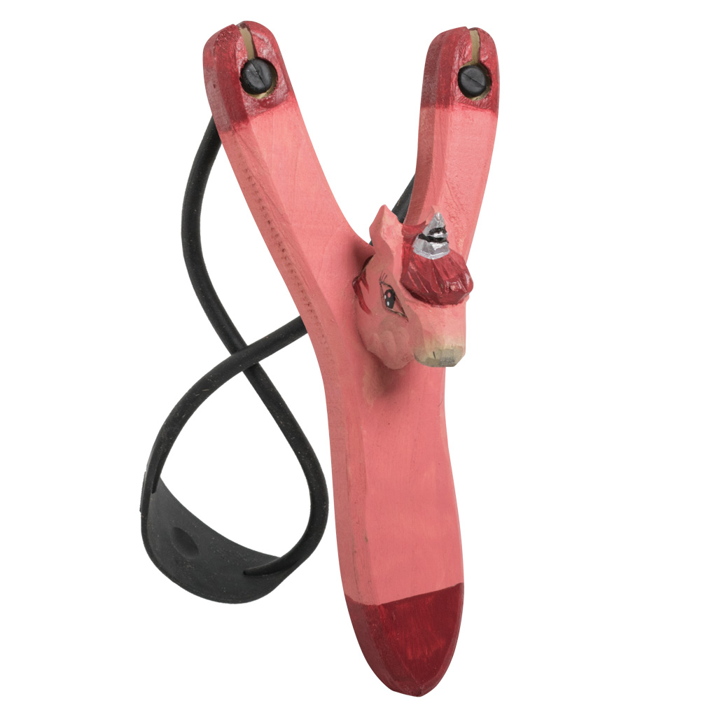 Carved Wood Unicorn Slingshot 62903