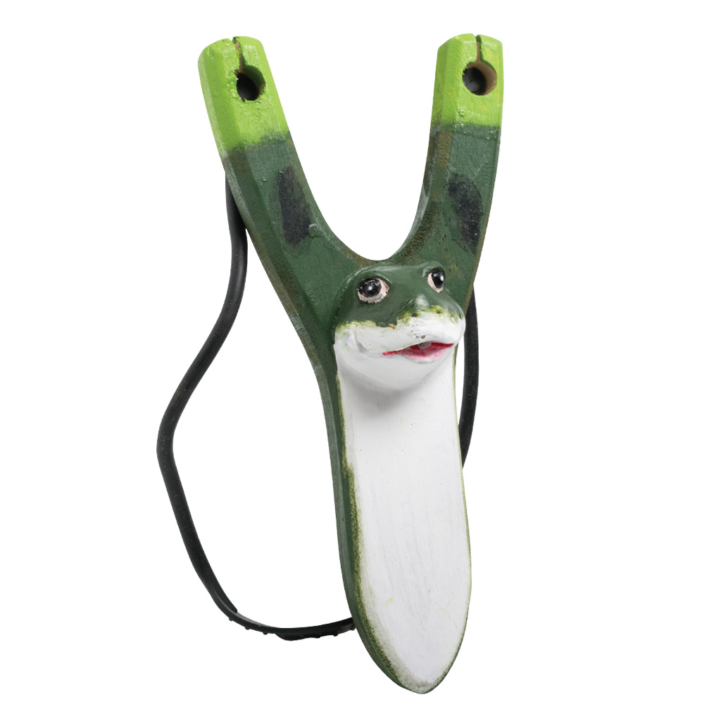 Carved Wood Cute Frog Slingshot 63033