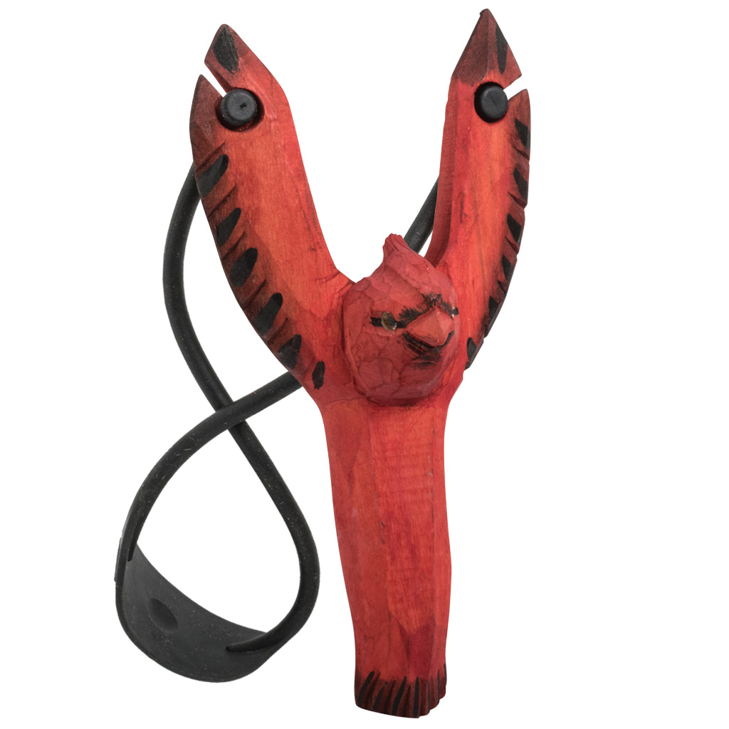 Carved Wood Cardinal Slingshot 63106