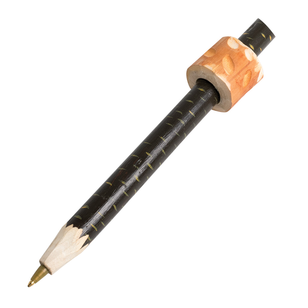 Carved Wood Marshmallow Pen 63198