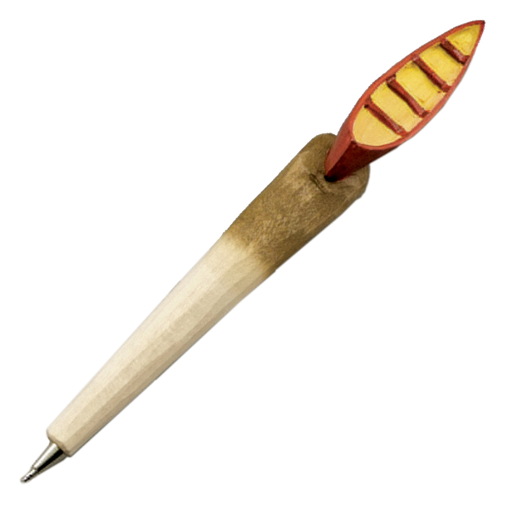 Carved Wood Canoe Pen