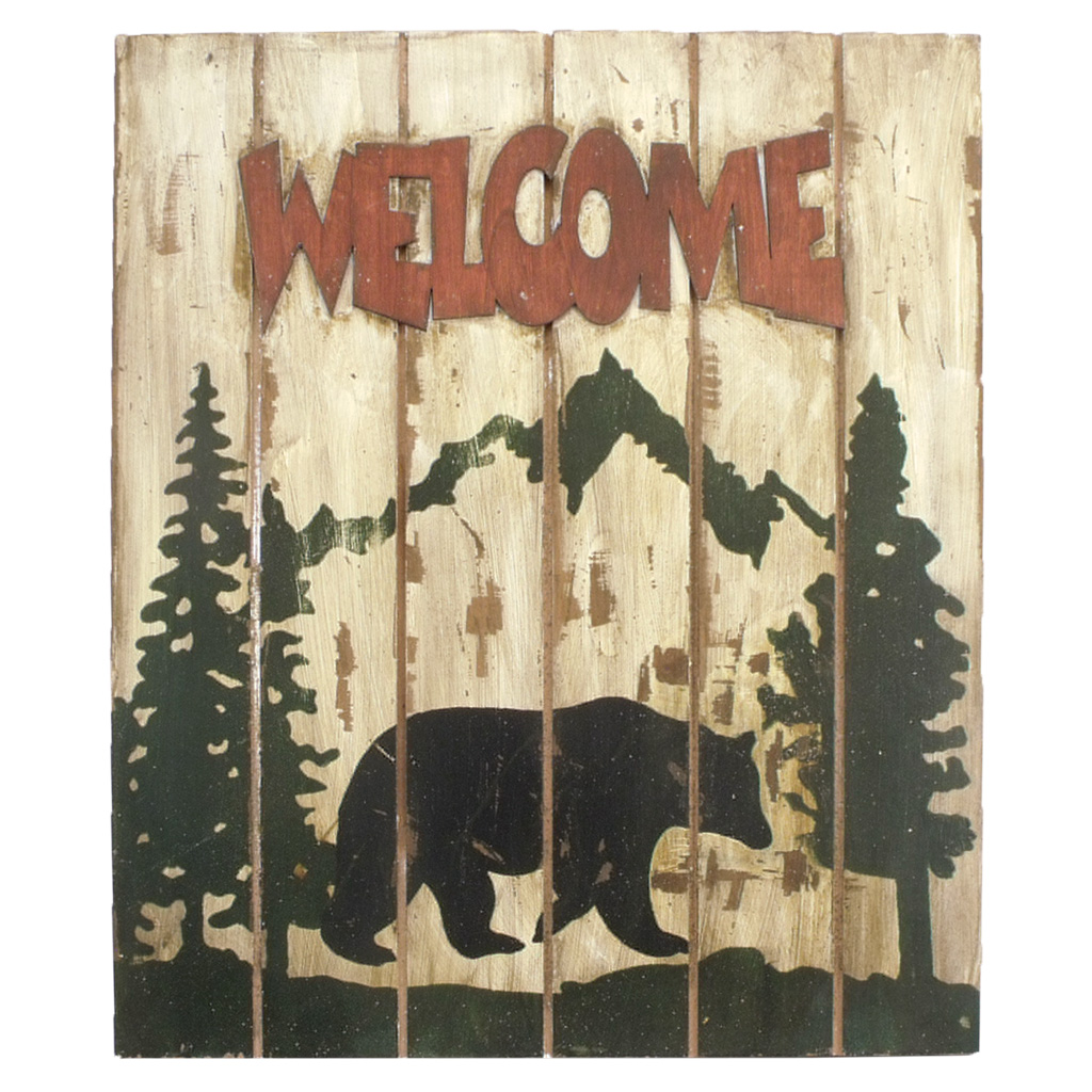 Bear Welcome Wall Plaque 63266