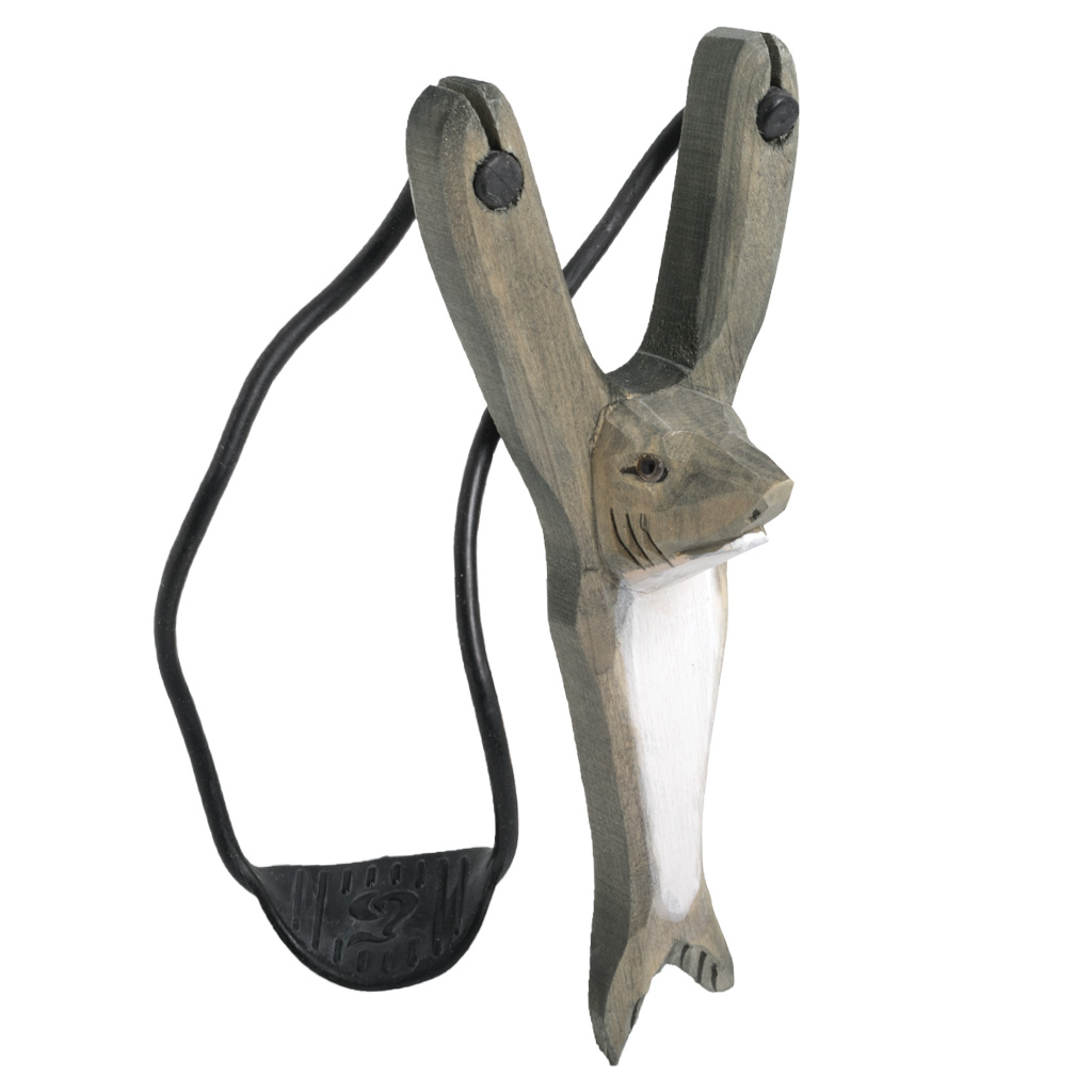 Carved Wood Shark Slingshot 63471