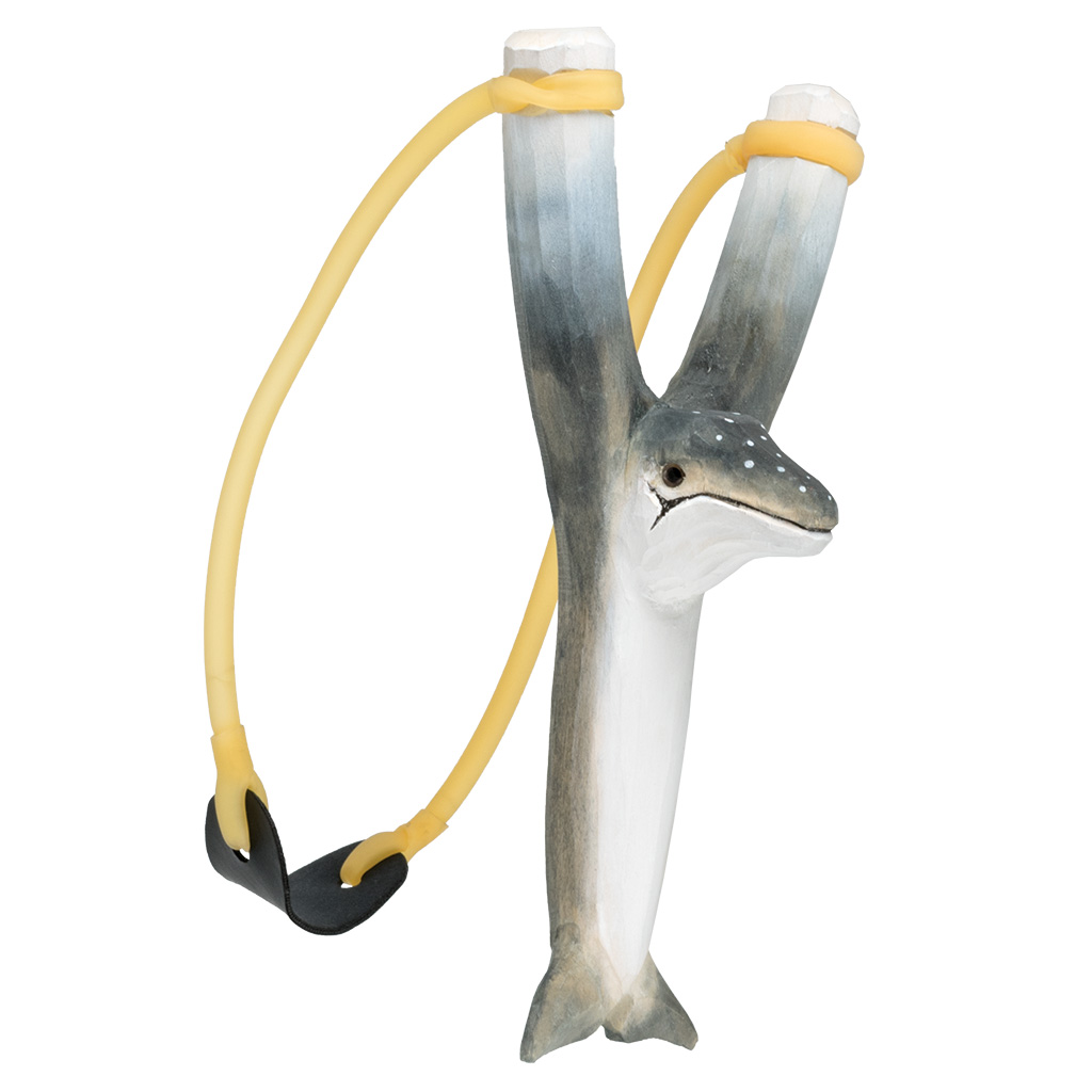 Carved Wood Humpback Whale Slingshot 63472