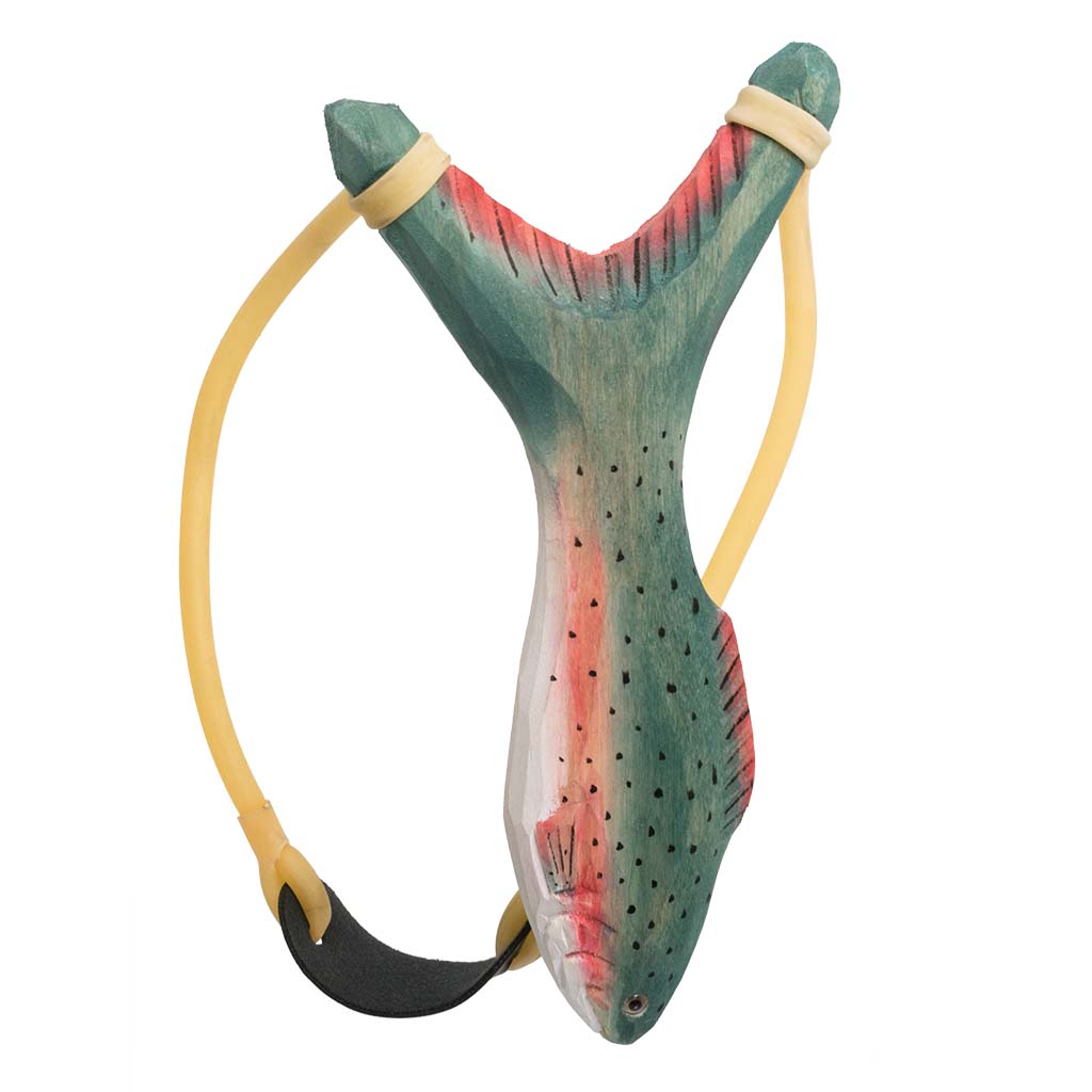 Carved Wood Trout Slingshot 63543