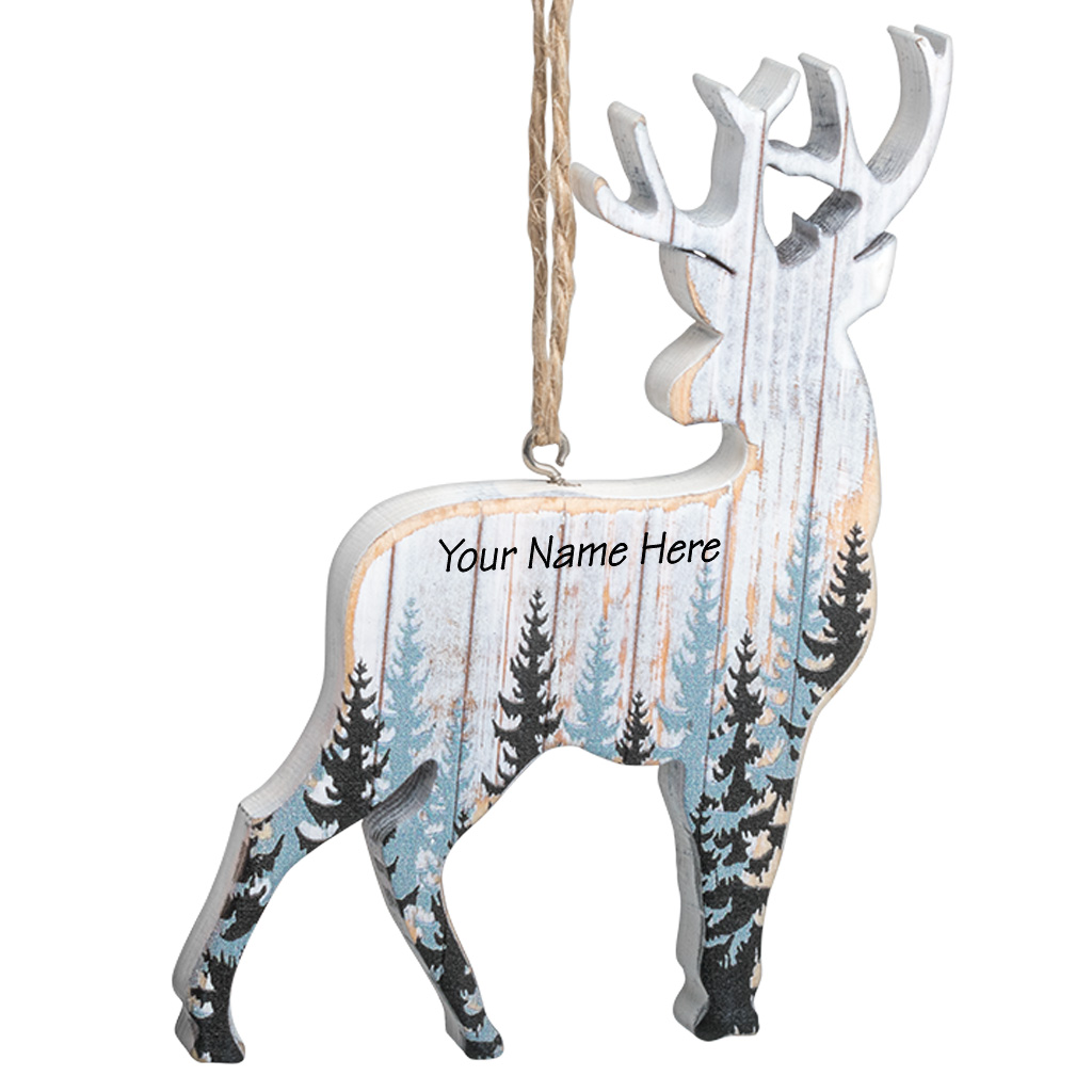 Wood Deer Ornament 63584