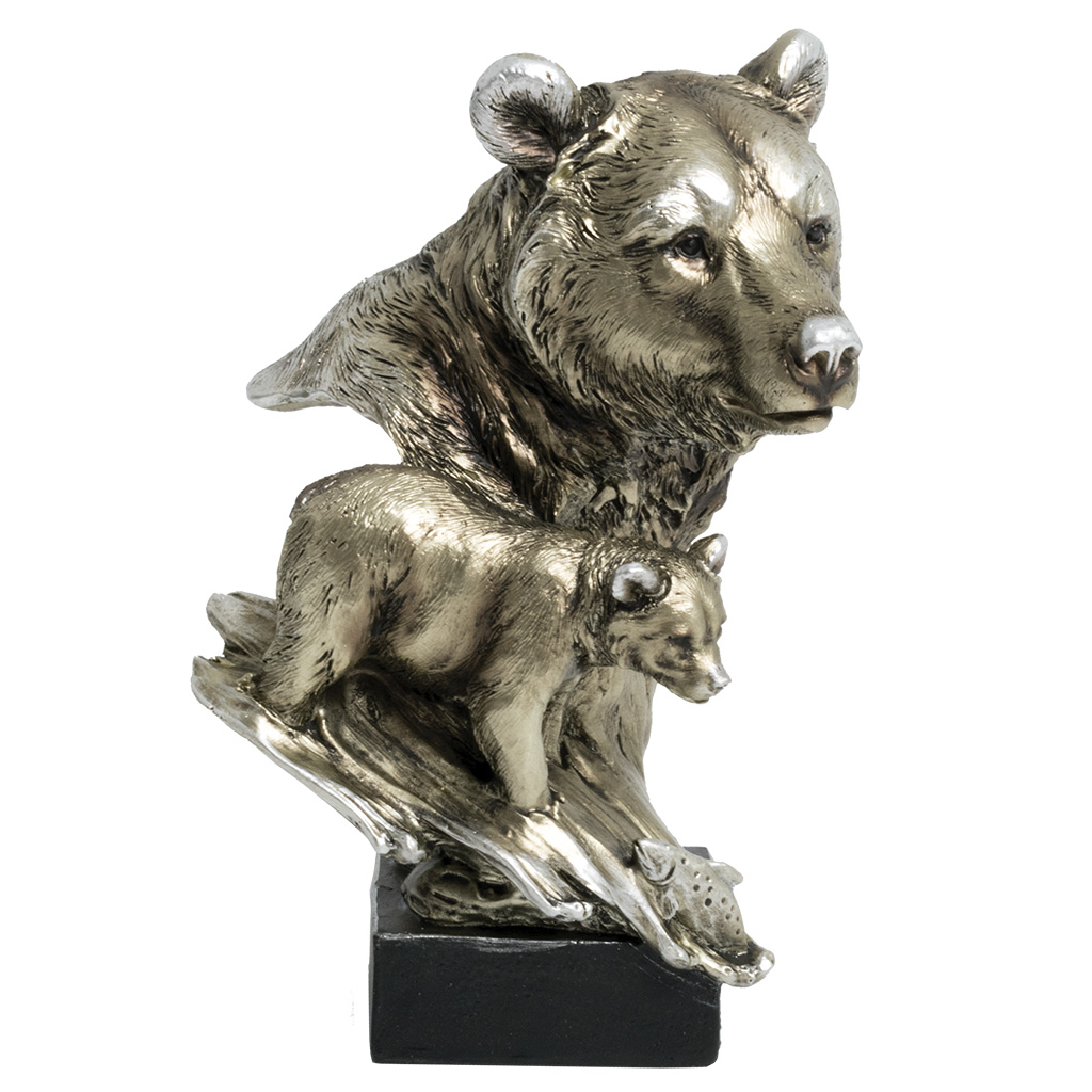 Pewter Look Bears Figure 63593