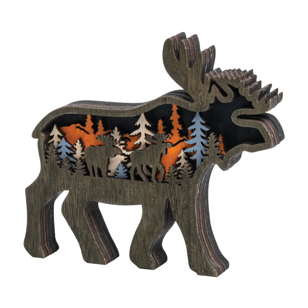 Moose Layered Wood Figurine 63689