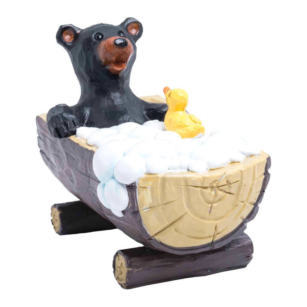 Bear In Bubble Bath With Rubber Duck Figurine 63718