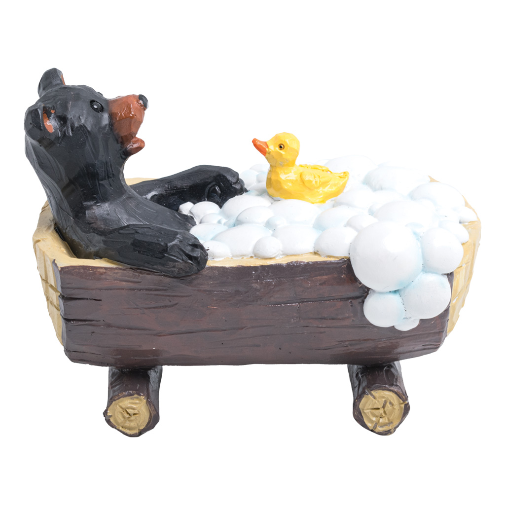 Bear In Bubble Bath With Rubber Duck Figurine 63718 View 2