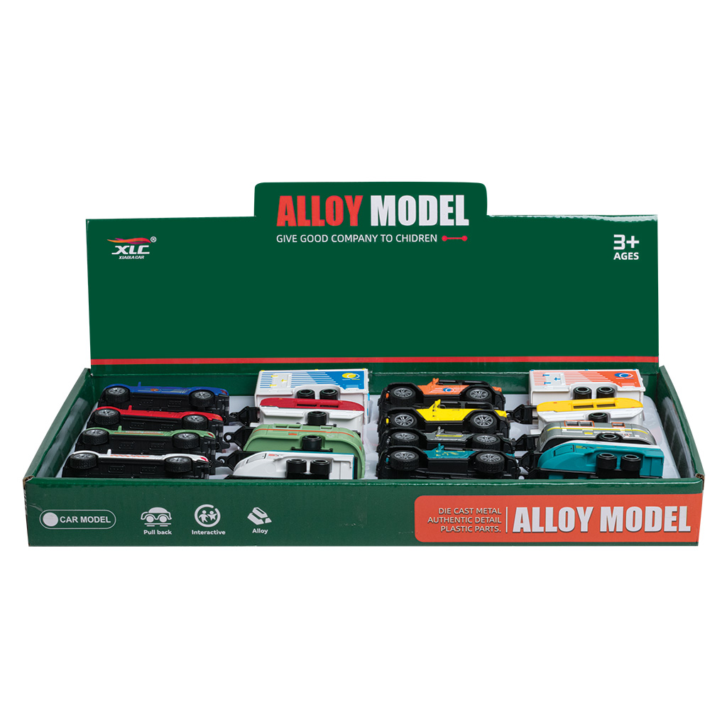 Die Cast Trailer & Vehicle Toy W/Display 12pc 63775 View 2