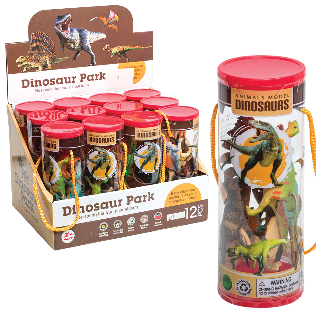 Dino World Tube Toy 12PC 3A 63785